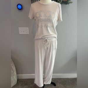 Juicy Couture Cream Embellished Crown Loungewear Set